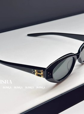 jennie同款金属架椭圆猫眼墨镜