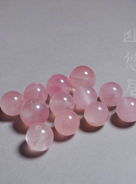 粉水晶散珠佛头DIY手串配饰