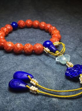 天然南红玛瑙满肉故宫十八子手串