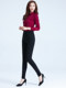 Close-fitting high waist tights elastic waist black length