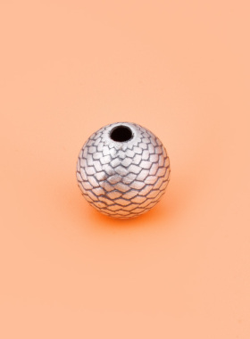 3D硬银复古鱼鳞招财好运树叶隔珠圆珠 手工DIY手链项链挂件配件