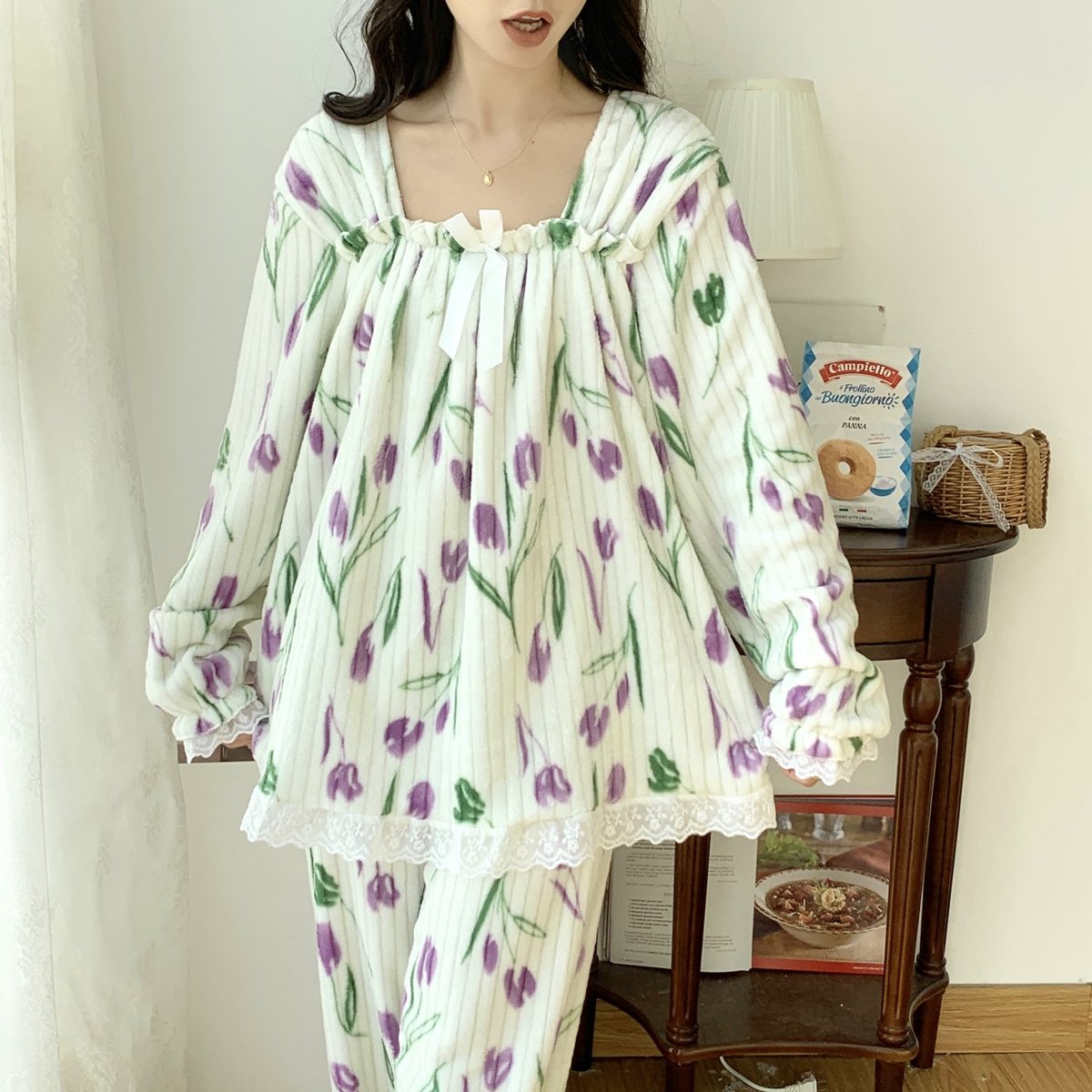 秋冬大码睡衣女士珊瑚绒卡通可爱粉红300斤胖MM薄绒家居服套装,淘宝优惠券,粉丝福利购,淘宝优惠卷