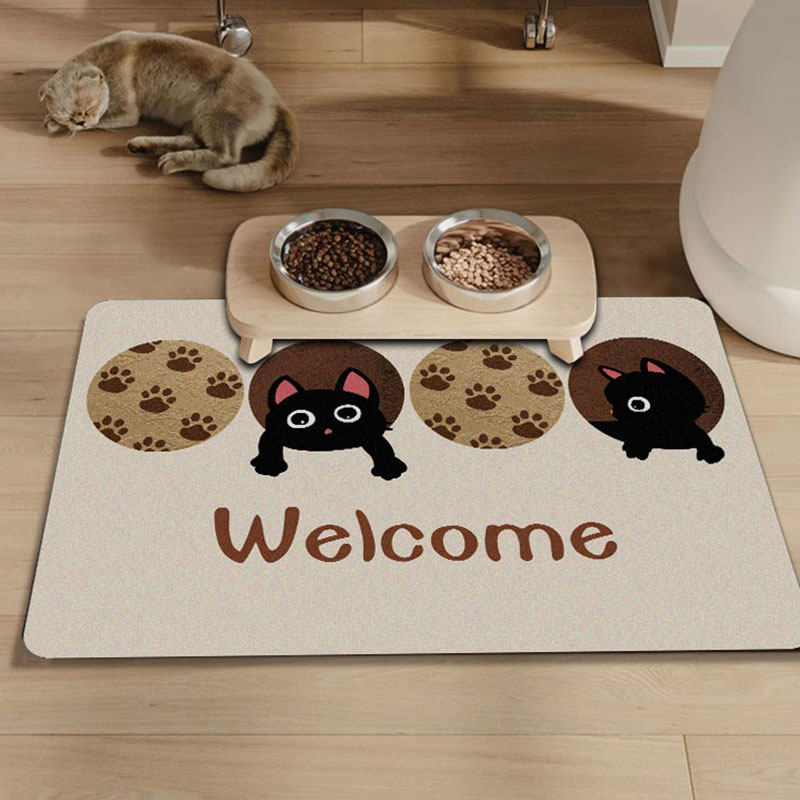 可爱卡通宠物餐垫猫狗吃饭防漏大号吸水硅藻泥易打理防滑食盆餐垫,淘宝优惠券,粉丝福利购,淘宝优惠卷