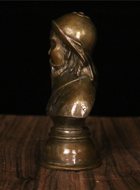 成吉思汗铜摆件纯铜铁木真半身像客厅办公室民族风装饰金属工艺品