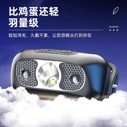 神火感应小头灯强光充电超亮户外头戴式钓鱼专用夜钓照明灯长续航 - 图1
