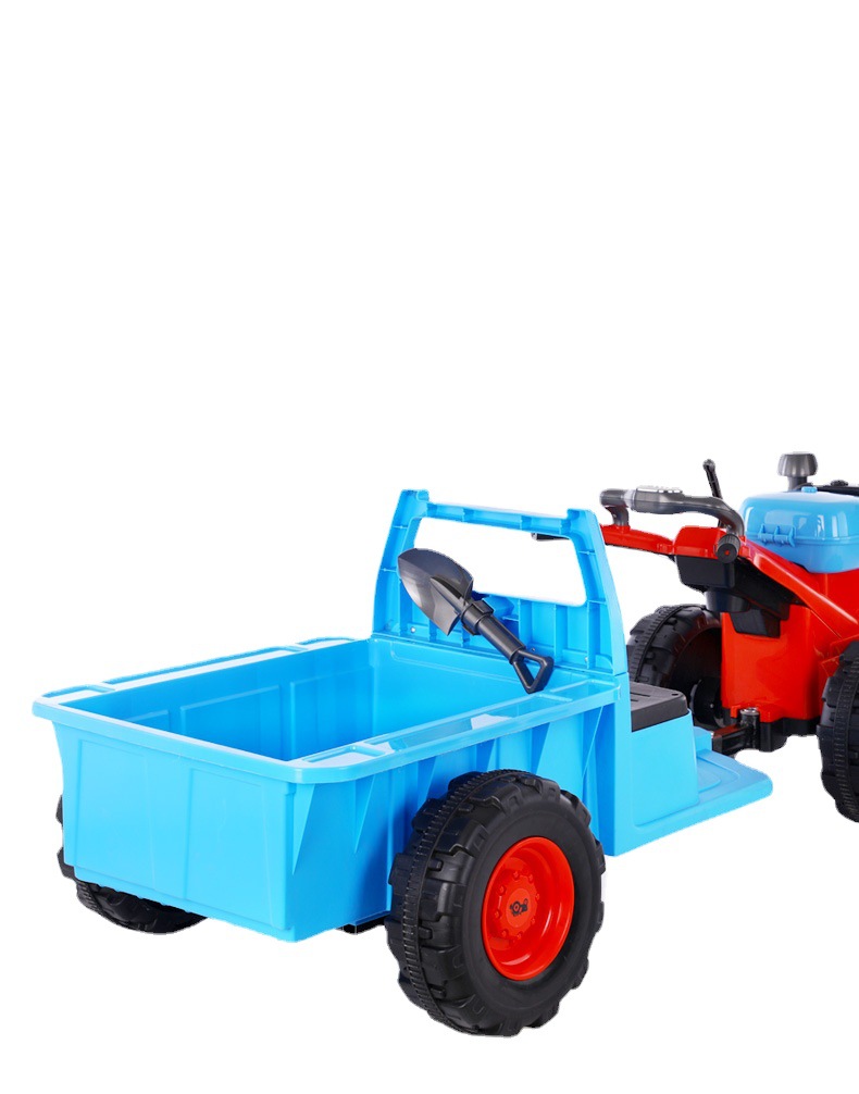 儿童手扶拖拉机电动玩具车可坐人带斗双驱小孩宝宝汽车四轮