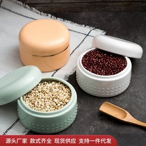 ins minimalist marcaron ceramic candy containing box swing piece kitchen table living room tea table Nordic wind storage jar