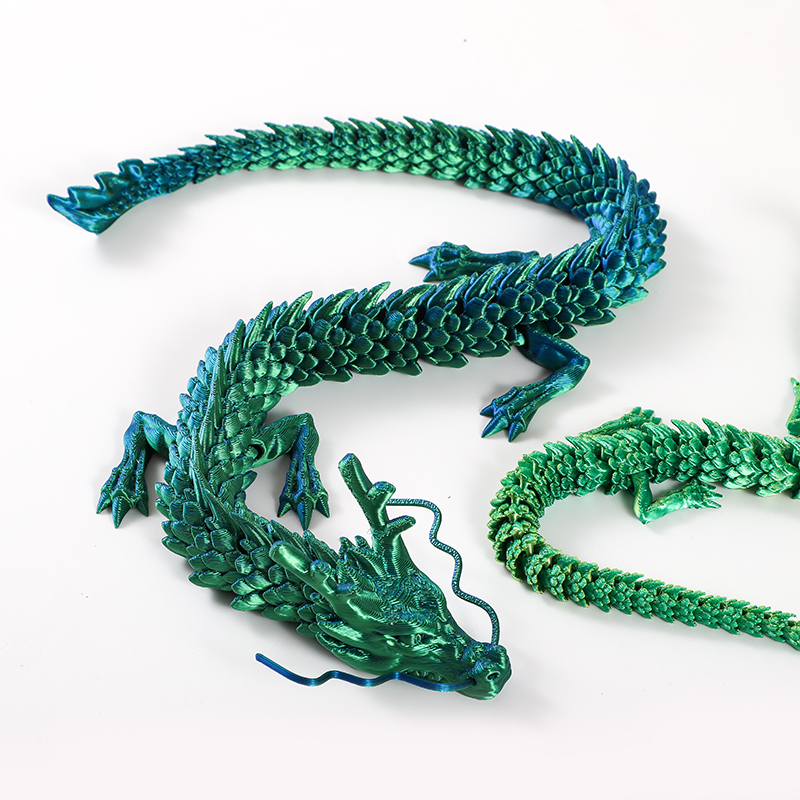 3D打印的玩具关节龙可动中国龙桌面摆件鱼缸造景儿童模型礼物龙蛋 - 图3