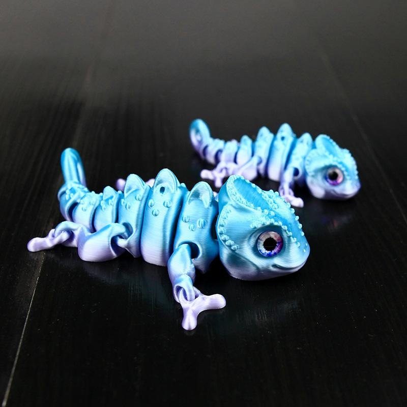 3D打印玩具磁吸冰箱贴小变色龙蜥蜴可动儿童宠物模型生日礼物摆摊,淘宝优惠券,粉丝福利购,淘宝优惠卷