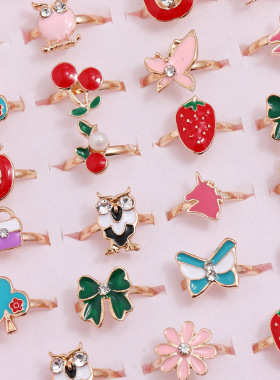 儿童戒指套装合金女童精美指环可