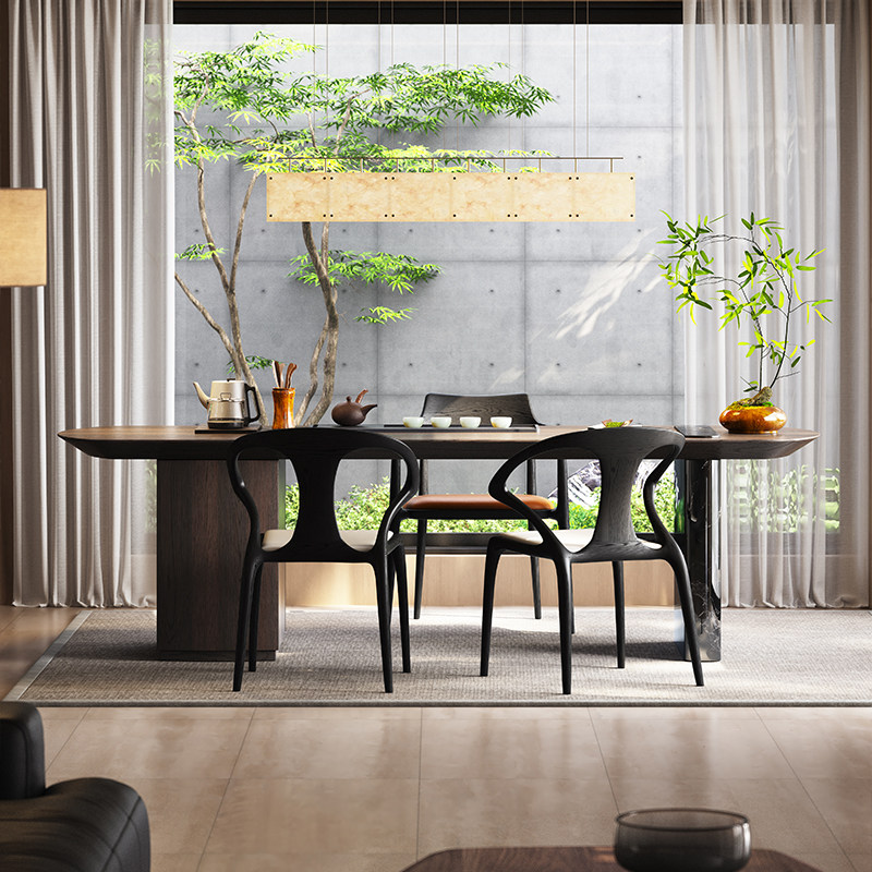 Mobeier 恩泽茶台 宋代美学禅意茶桌天然大理石黑玫瑰茶台桌组合,淘宝优惠券,粉丝福利购,淘宝优惠卷