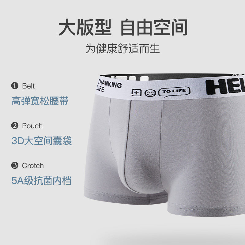 南极人男士纯棉抗菌青年运动短裤 南极人壮烨男平角内裤