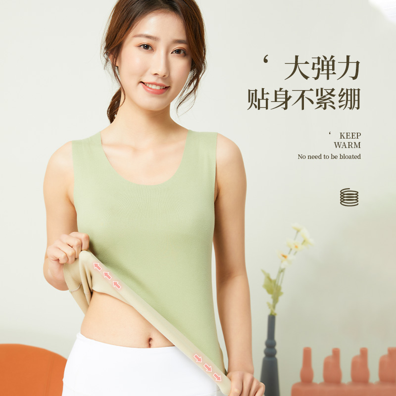 南極人無痕保暖背心女士內衣秋冬季加絨加厚抗菌德絨內穿上衣打底_南極人壯燁專賣店_女士內衣_男士內衣_家居服