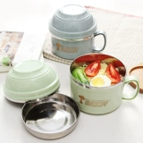 304 Студент из нержавеющей стали мгновенная миска с лапшой с лигаином лунной ланч -коробки Студент Одинокий Фуд чаша для чаши общежития общежития