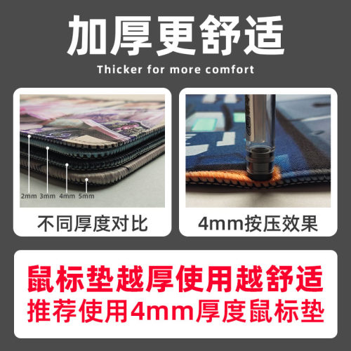 鼠标垫超大号办公快捷键锁边加厚游戏键盘护腕软桌垫男女可爱黑色 - 图2