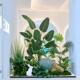 Fake green plant landscaping combination, high-end light luxury ornaments, high-end bionic plants under the stairs, floor-standing potted trees