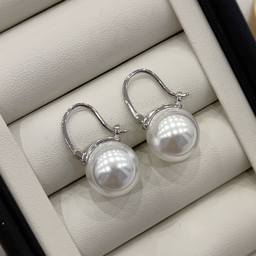 韩国【设计师】S925银针冷白光14mm白金色茶壶简约优雅耳扣素款,淘宝优惠券,粉丝福利购,淘宝优惠卷