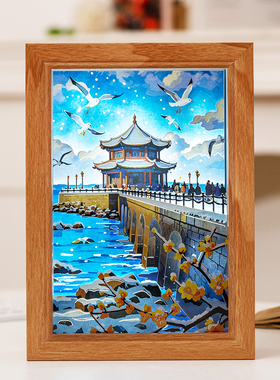 青岛文创纸雕灯旅游纪念品