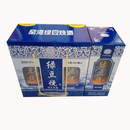 绿豆烧酒窑湾 青花瓷39度 龙窑牌高档礼盒480ml*2瓶 江苏新沂特产 - 图3