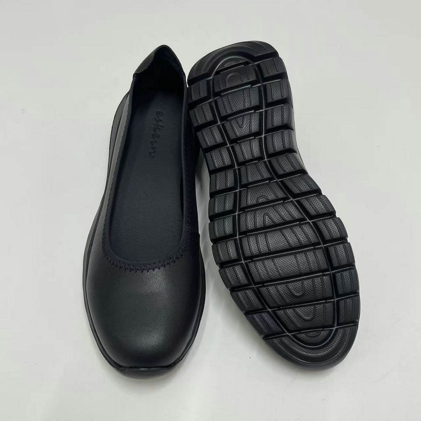 ESKEIN轻便皮鞋工作鞋女黑色软皮软底久站不累脚职业通勤平底单鞋,淘宝优惠券,粉丝福利购,淘宝优惠卷