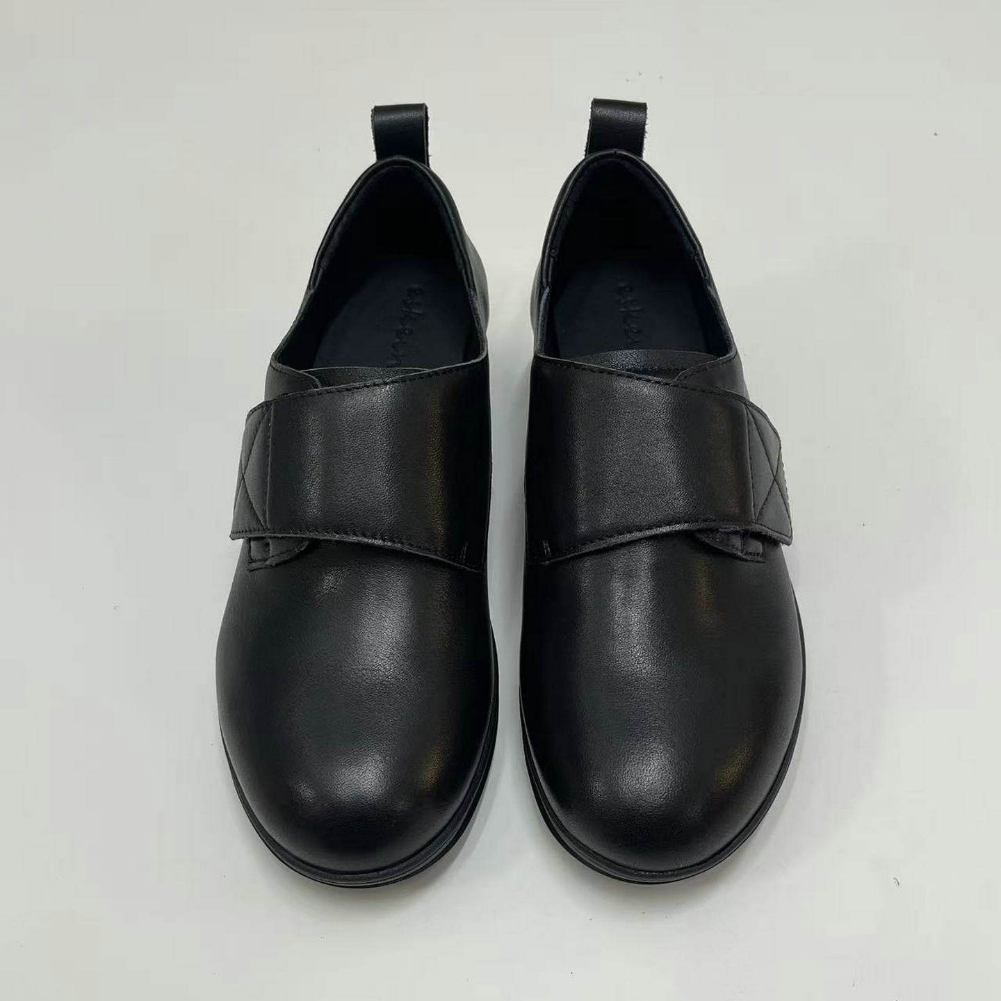 ESKEIN秋冬粗跟工作鞋女黑色牛皮单鞋坡跟大码35-43码宽胖脚女鞋,淘宝优惠券,粉丝福利购,淘宝优惠卷