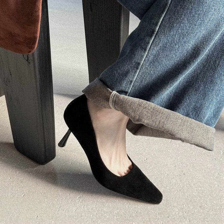 真皮高跟鞋2026芭蕾鞋细跟方头休闲单鞋舒适百搭磨砂里外全皮单鞋,淘宝优惠券,粉丝福利购,淘宝优惠卷