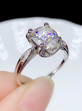 燕尾925银戒指空托莫桑钻石镶嵌