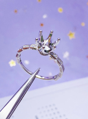 时尚莫桑钻戒托镶嵌女克拉空托