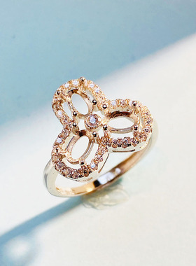 厂家直销时尚个性椭圆3*5戒托