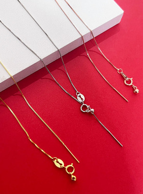 S925银时尚百搭项链项链盒子链