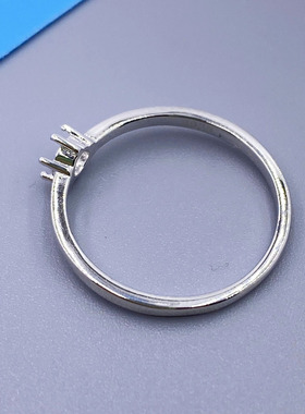 莫桑钻戒托925银戒指死口4克拉