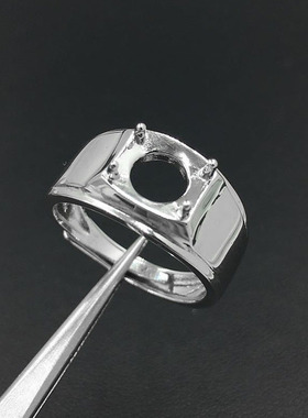 925银戒托50分3克拉戒指空托光面