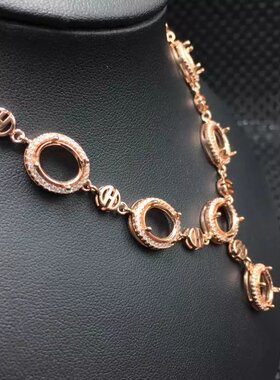 椭圆8*10手工镶嵌配饰吊坠空托