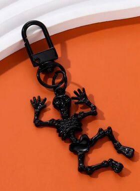 NewHalloween Cat Bat Spider Enamel Keychain Black Animal Fun