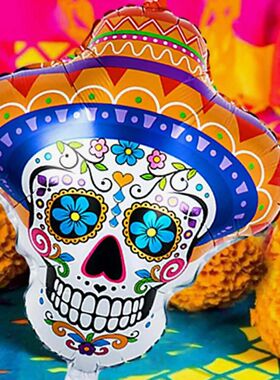 Day of the Dead Halloween colorful Sugar Skull Party Balloon