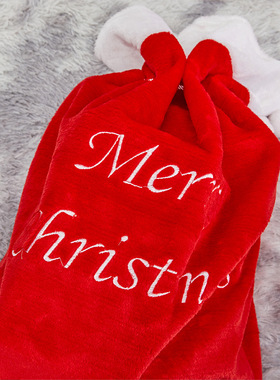 Christmas Plush Embroidery Gift Big Bag Merry Christmas Embr