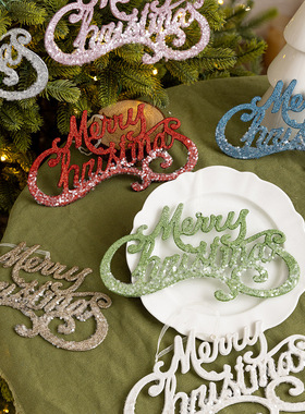 Christmas Plastic Sticky Powder English Letter Sign Christma