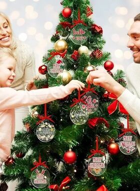 10pcs Acrylic Discs Christmas Tree Hanging Ornament DIY Blan