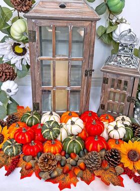 9pcs Random Mixed Mini Artificial Halloween Pumpkin Decor Si