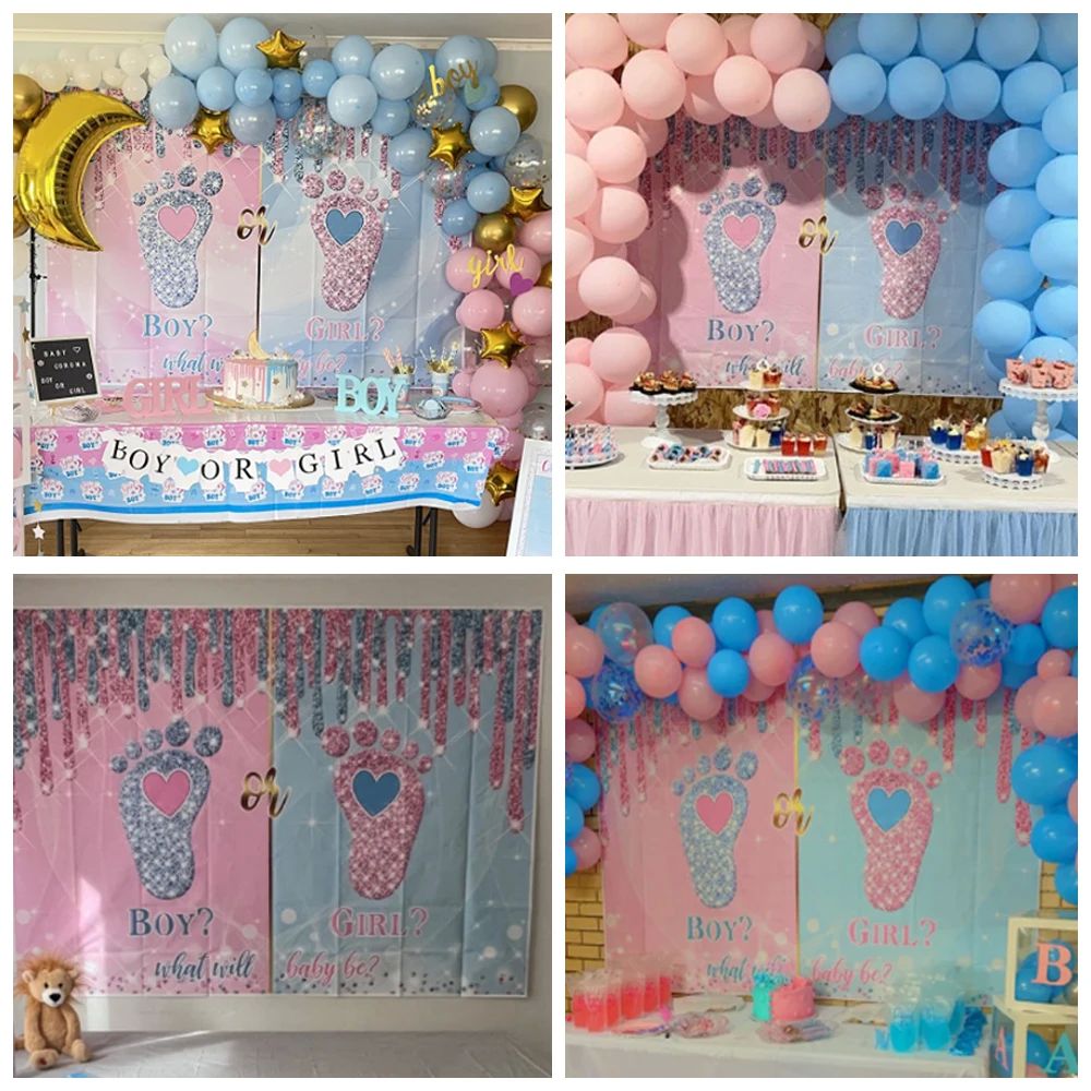 Gender Reveal Newborn Photography Backdrop Boy Or Girl Baby - 图1