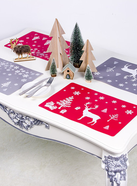 Christmas Decoration Christmas Pvc Printed Placemat Coaster