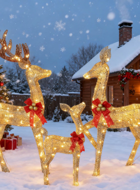 Christmas Deer Iron Jewelry Led Luminous Elk Ornaments Holid