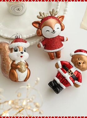Christmas Decoration Pendant Gold Matte Pink Plastic Christm