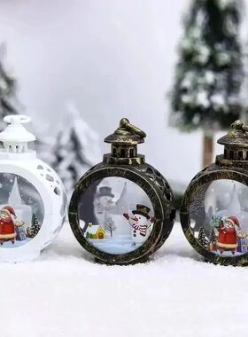 Christmas Round Glass Small Wind Light Decoration Retro Chri