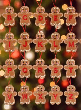A-Z Gingerbread Man Doll Christmas Decoration Pendants Xmas