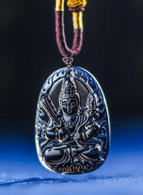 虚空藏冰种黑曜石吊坠