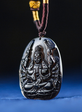 黑曜石吊坠冰种黑曜石