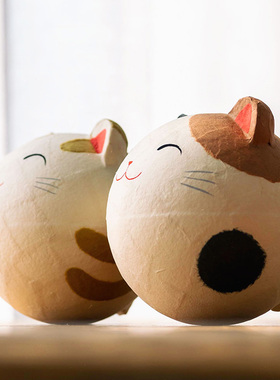 日本龙虎堂和纸铃铛猫咪不倒翁