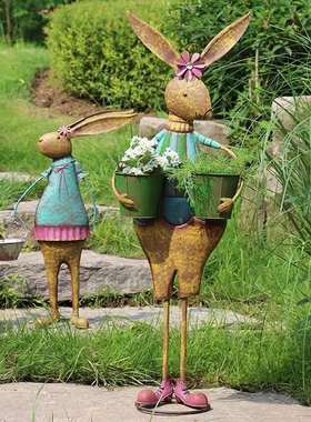 美式乡村风复古做旧园艺装饰摆件