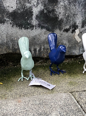 包邮美式复古铸铁小鸟摆件
